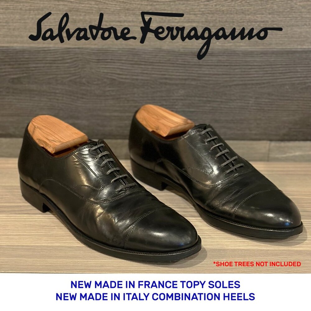 Salvatore Ferragamo  - Men's 7.5 Cap Toe Oxford - New Topy Soles & Italian Heels